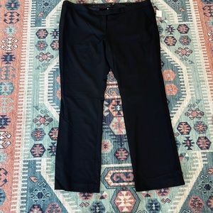 Plus size stretch slacks and other satin side trim.